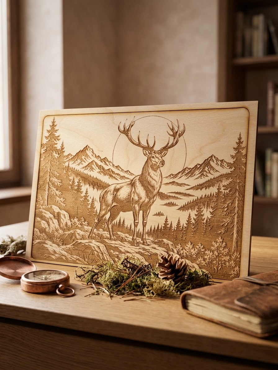 Personalisiertes Holzbild mit Gravur – Motiv nach Wahl